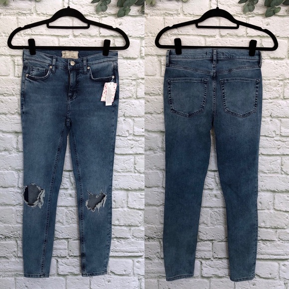 Free People High Waist Ankle Skinny Size 26S - Picture 2 of 8
